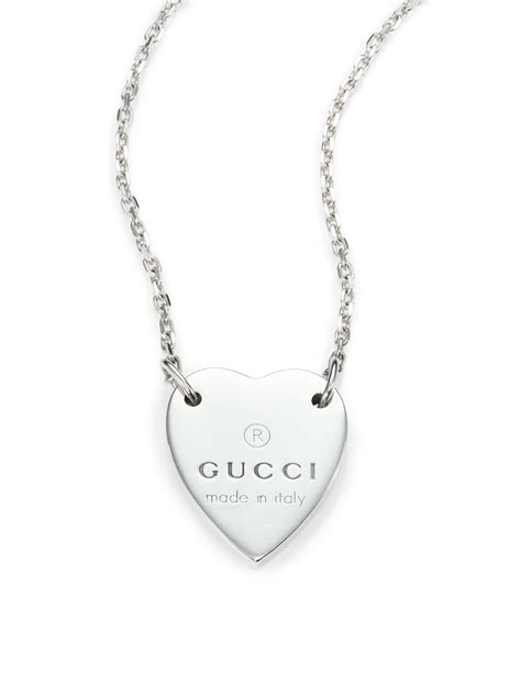 silver gucci jewelry for women|gucci necklace with heart pendant.